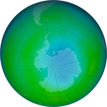 Antarctic ozone map for 1990-06